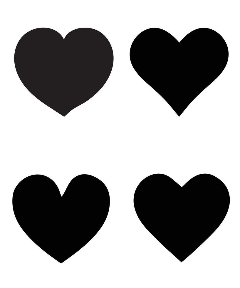Heart Shape Vector Silhouette