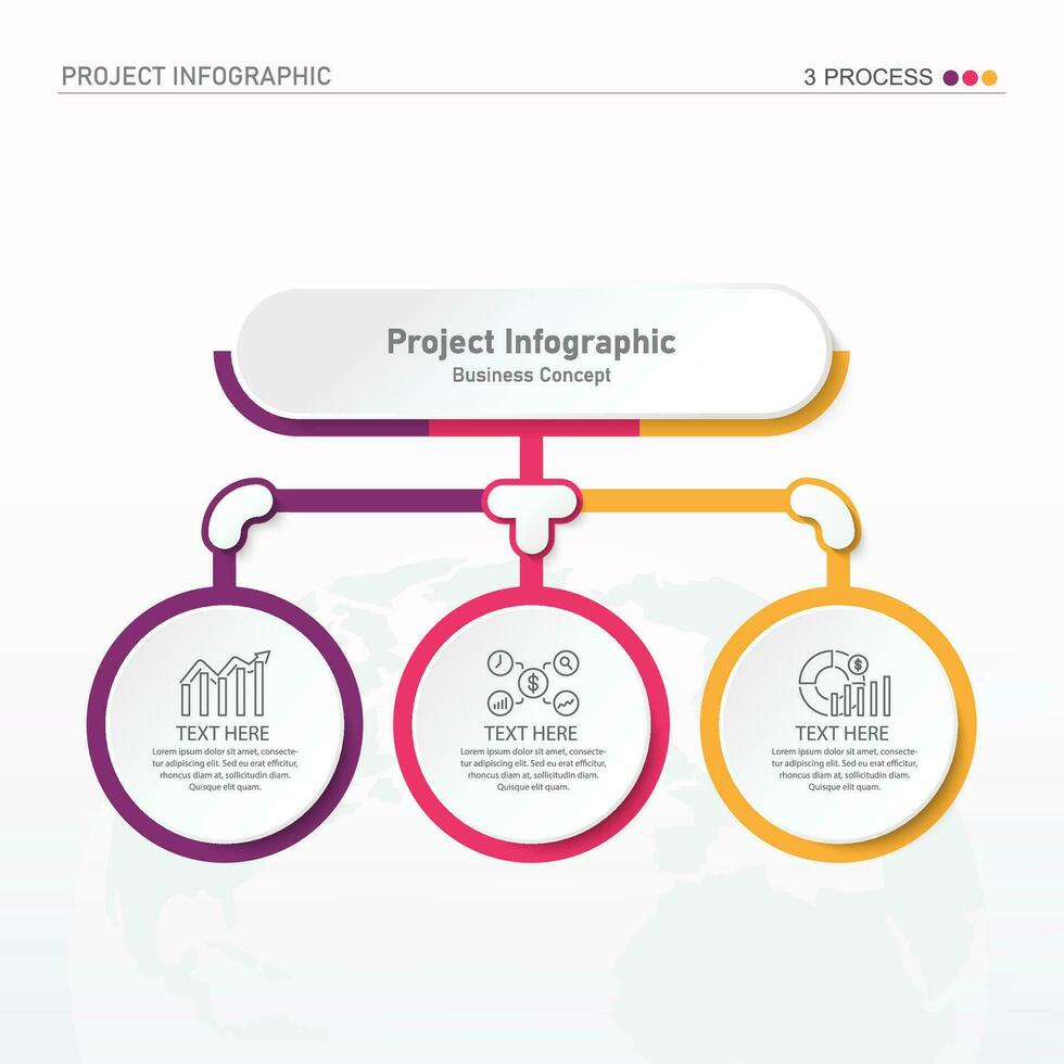 Infographic process design with icons and 3 options or steps. vector
