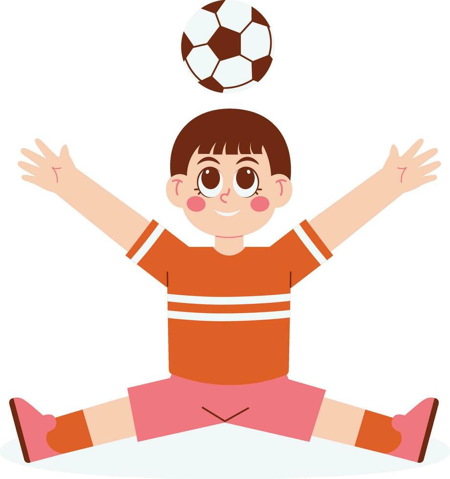 A Little Boy Playing Ball Illustration vector