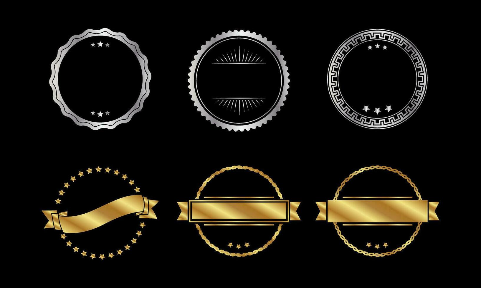 Gold circle frame vector. Metal circle frame vector. Circle frame designs vector