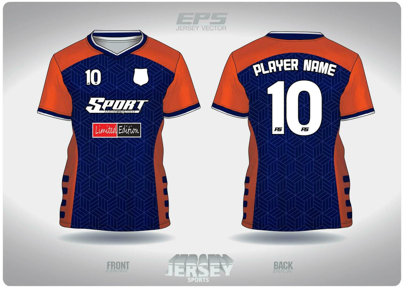 Blue orange textile pattern design, textile background for sports t-shirt, football jersey shirt vector