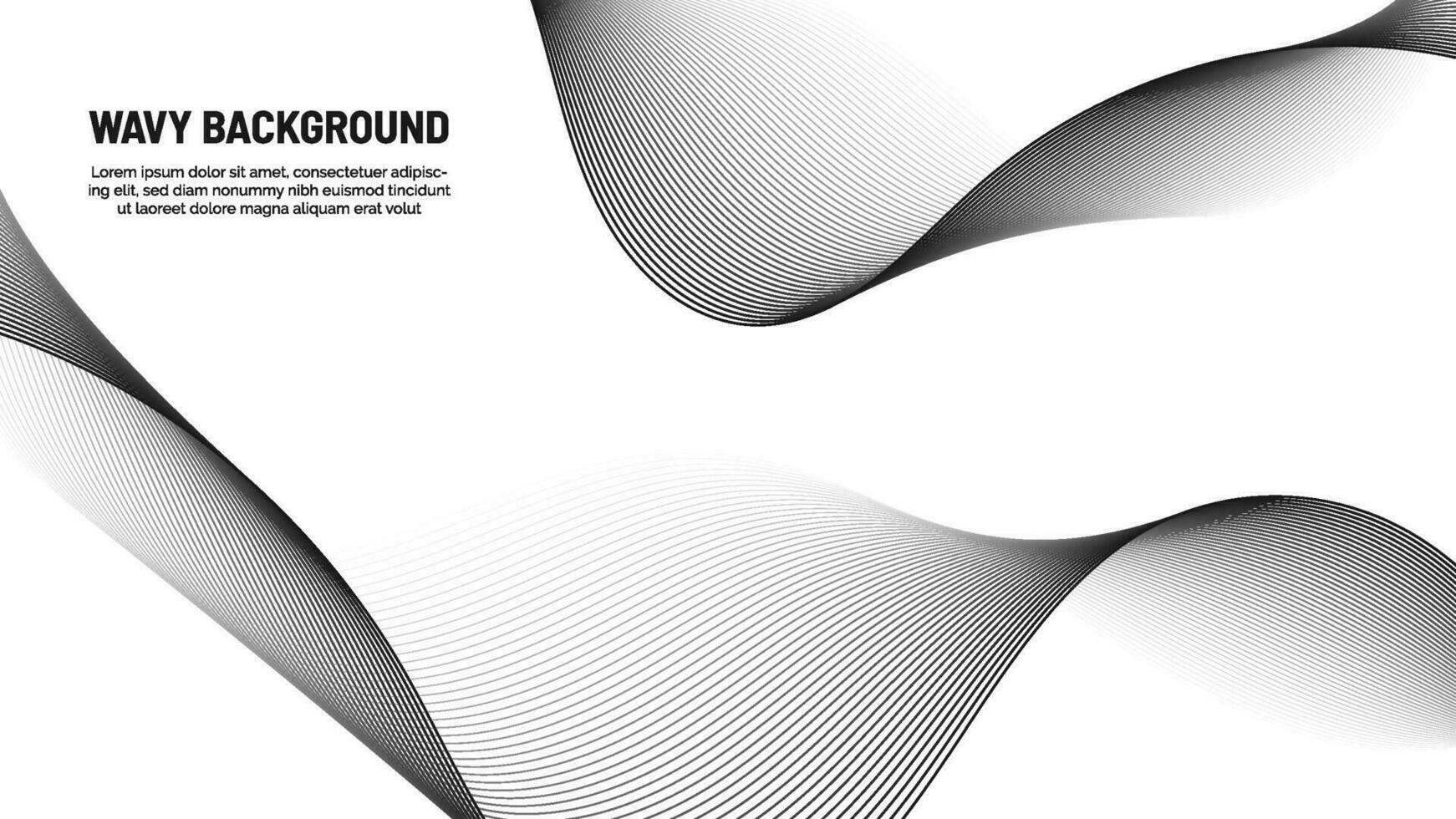 Curved black lines on white background vector