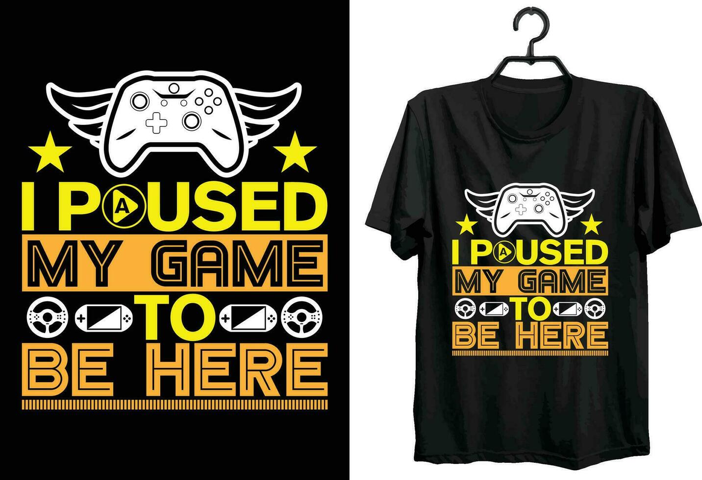 Gamer T-shirt Design. Funny Gift Item Gamer T-shirt Design For All People And Game Lovers. vector