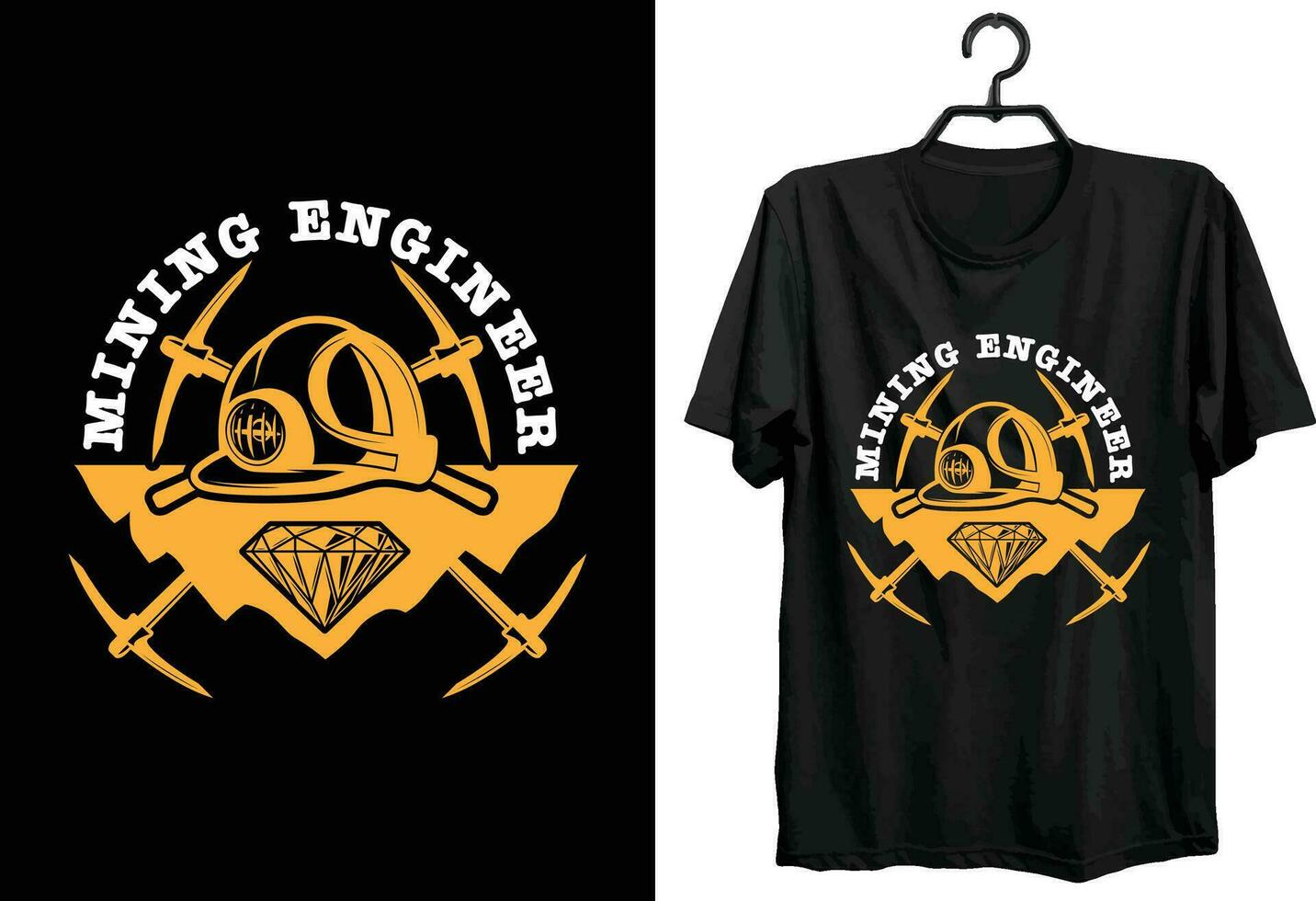 Mining Engineer. Mining T shirt Design. Funny Gift Item Mining T shirt Design. vector