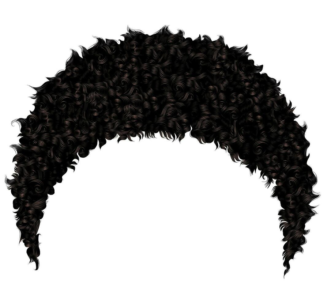 trendy curly african short black  hair  . realistic  3d . fashion beauty style.afro vector