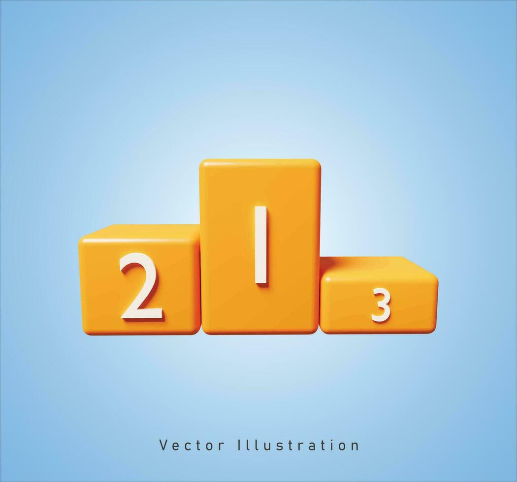 ganador podio en 3d vector ilustración