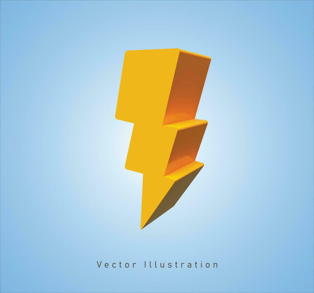 trueno firmar en 3d vector ilustración