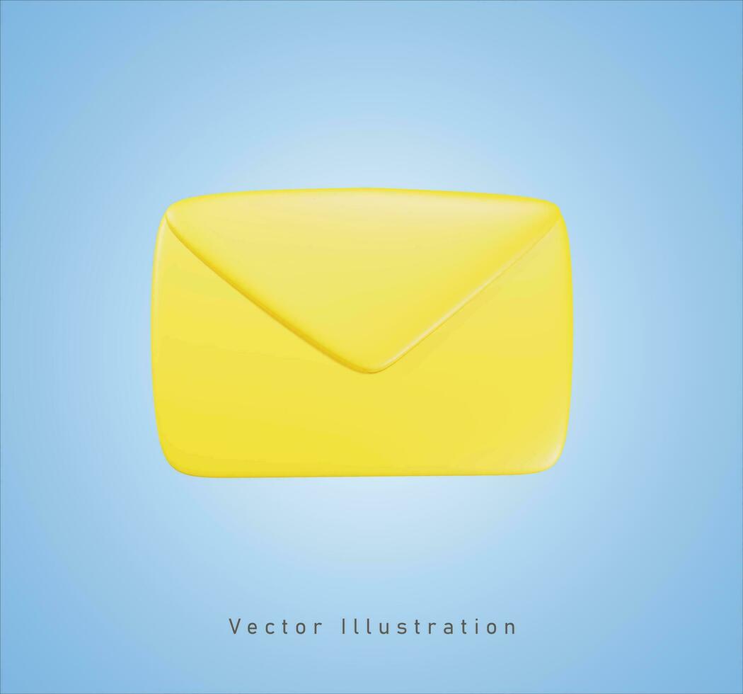 yellow message sign in 3d vector illustration