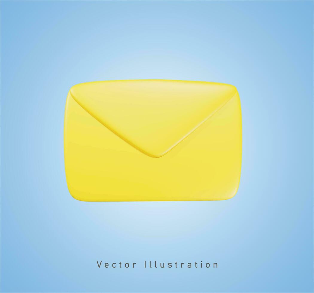 amarillo mensaje firmar en 3d vector ilustración