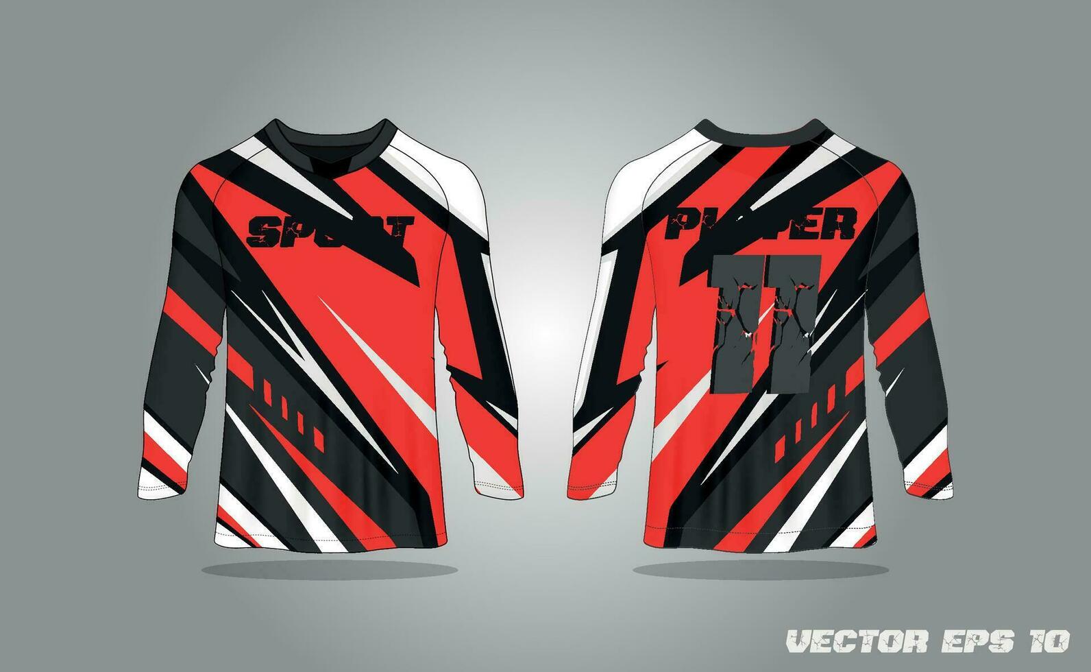 resumen texturizado Deportes jersey diseño camiseta para carreras, fútbol, juego de azar, motocross, ciclismo. Bosquejo vector diseño modelo.