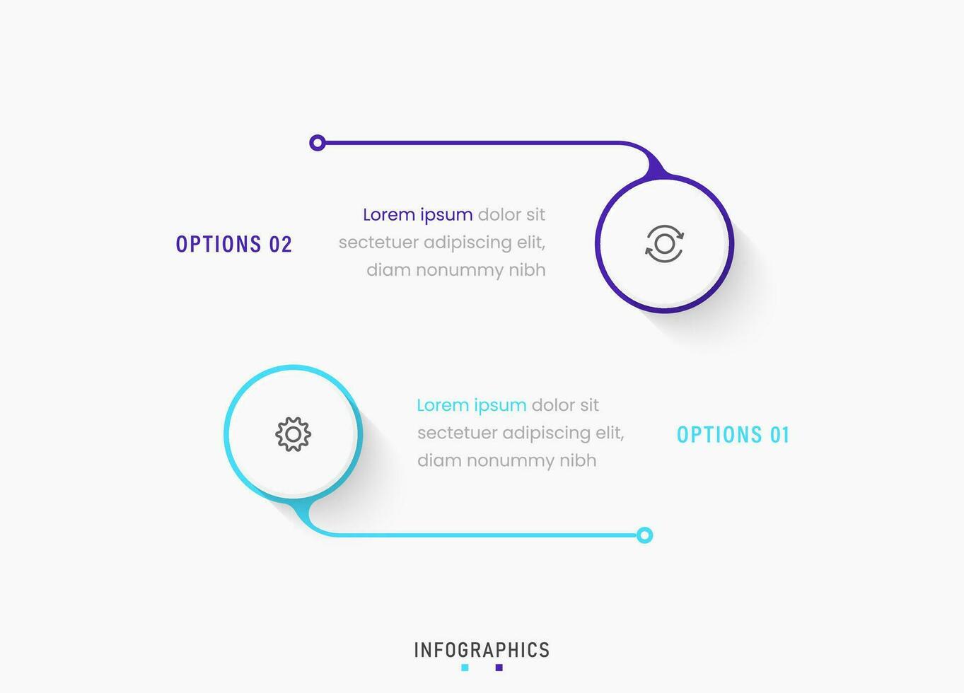 Vector Infographic label design template with icons and 2 options or steps. Can be used for process diagram, presentations, workflow layout, banner, flow chart, info graph.