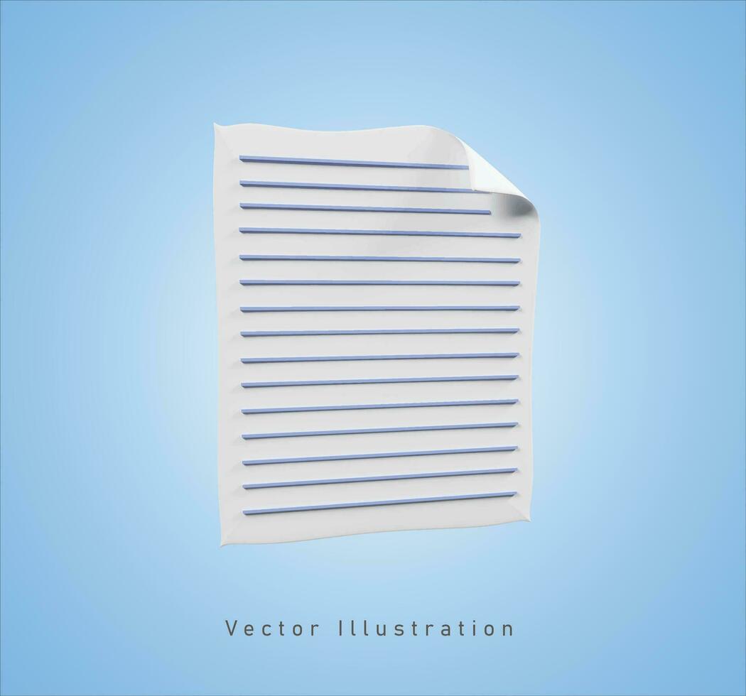 texto papel en 3d vector ilustración