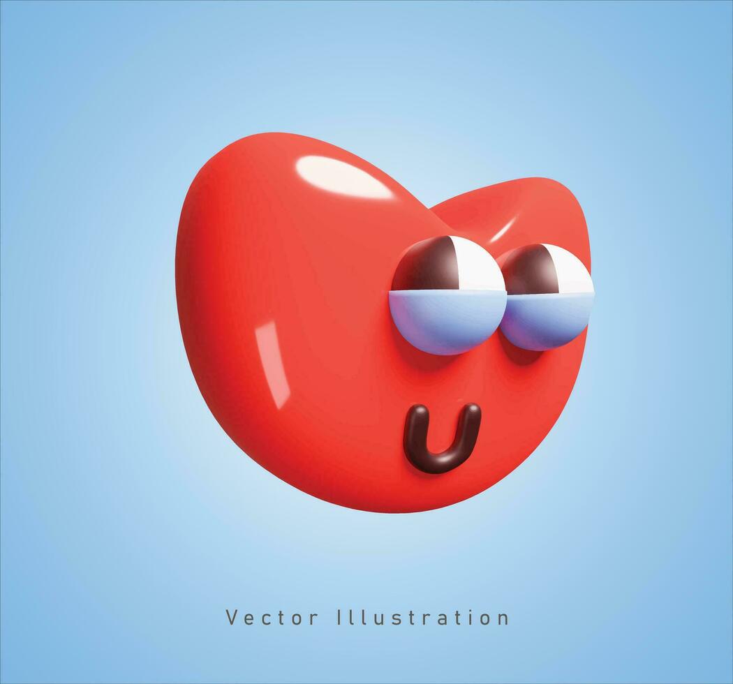 love cartoon character in 3d vector illustration