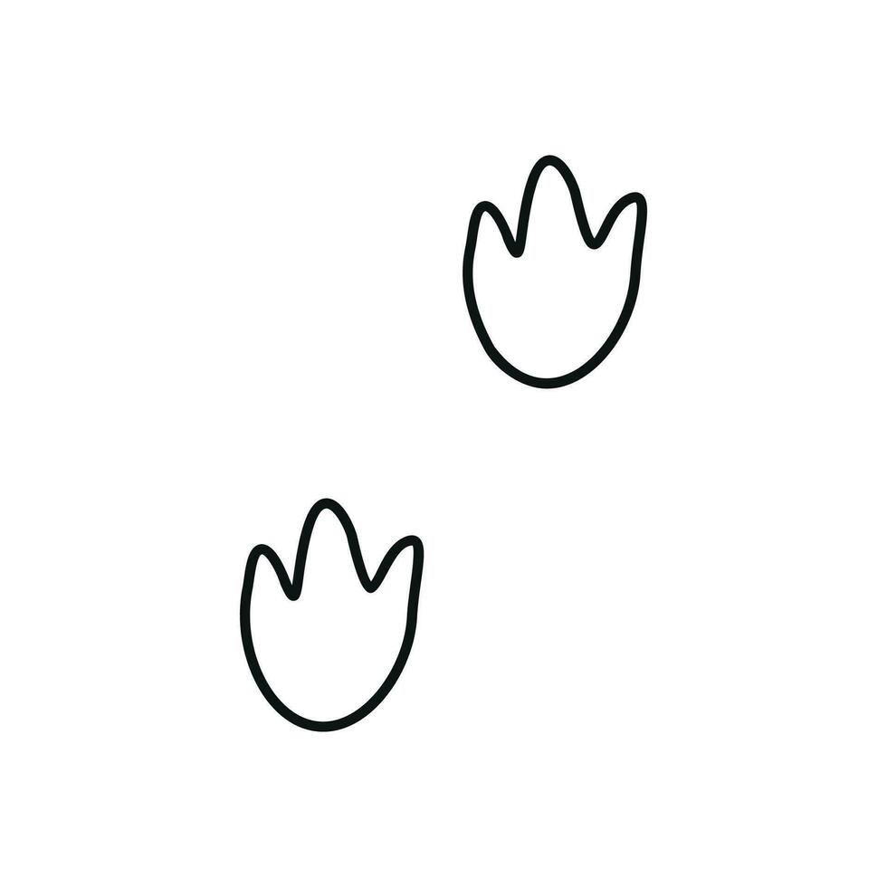 Hand drawn linear vector illustration of footsteps