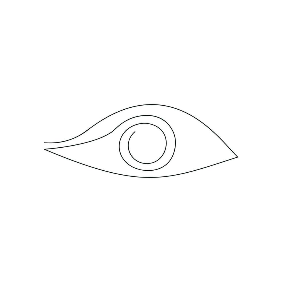 Eye drawn in one continuous line. One line drawing, minimalism. Vector illustration.