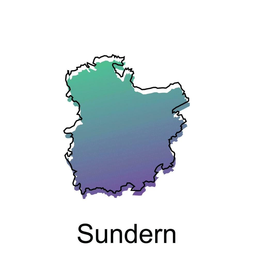 High detailed vector map of Sundern modern outline, Logo Vector Design. Abstract, designs concept, logo, logotype element for template.