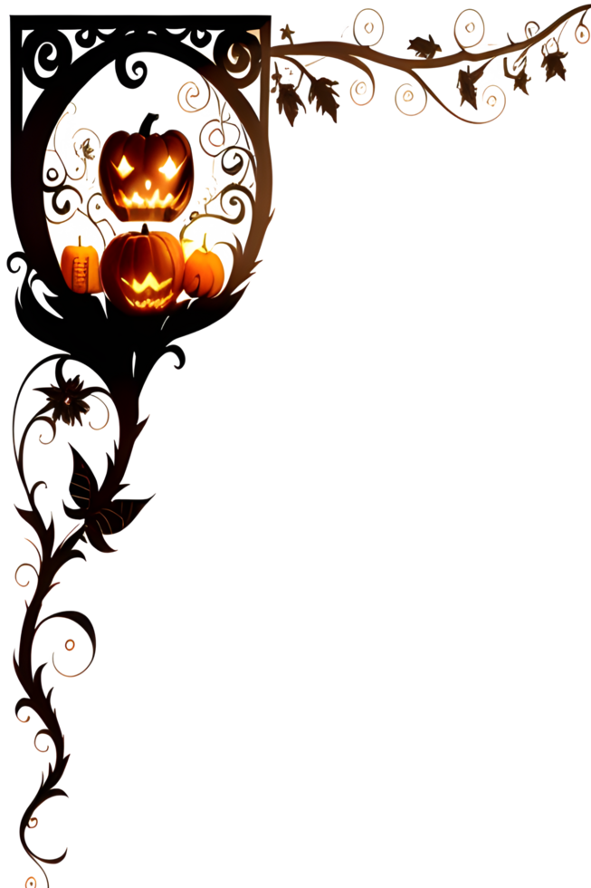 halloween pumpa gräns ram ai generativ png