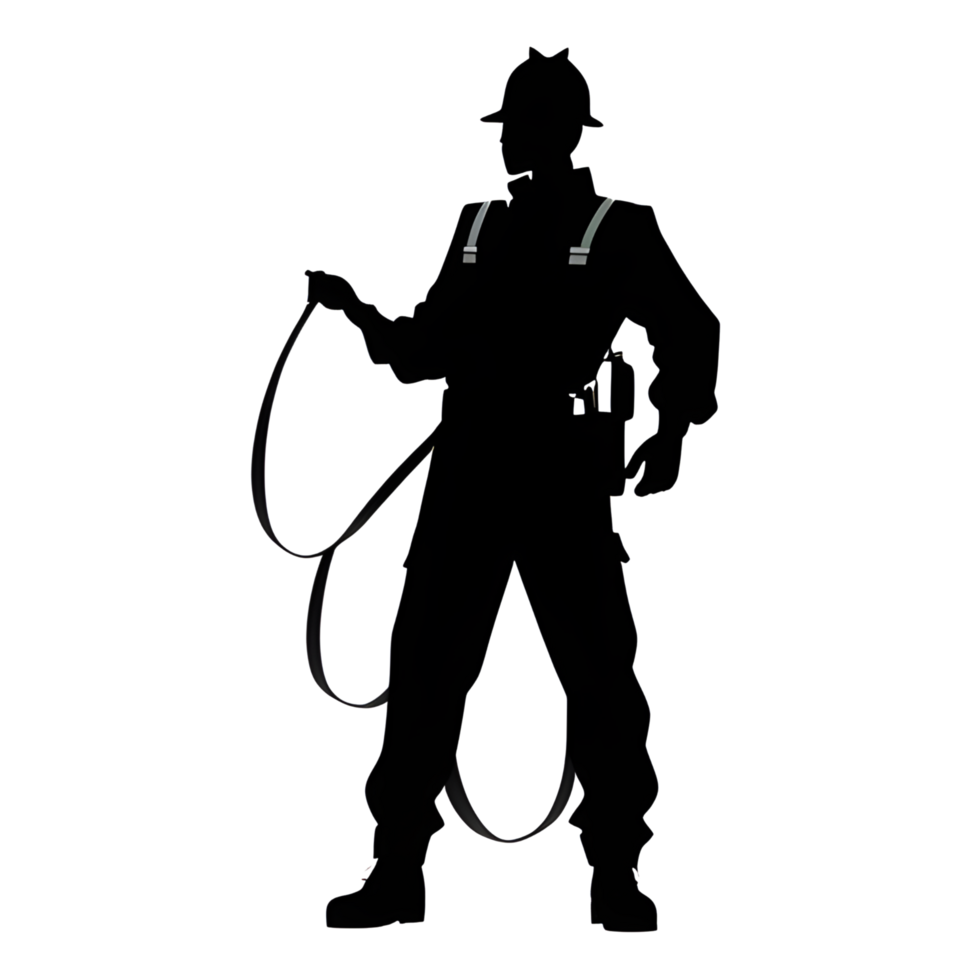 Hard Working Man Silhouette Ai Generative png