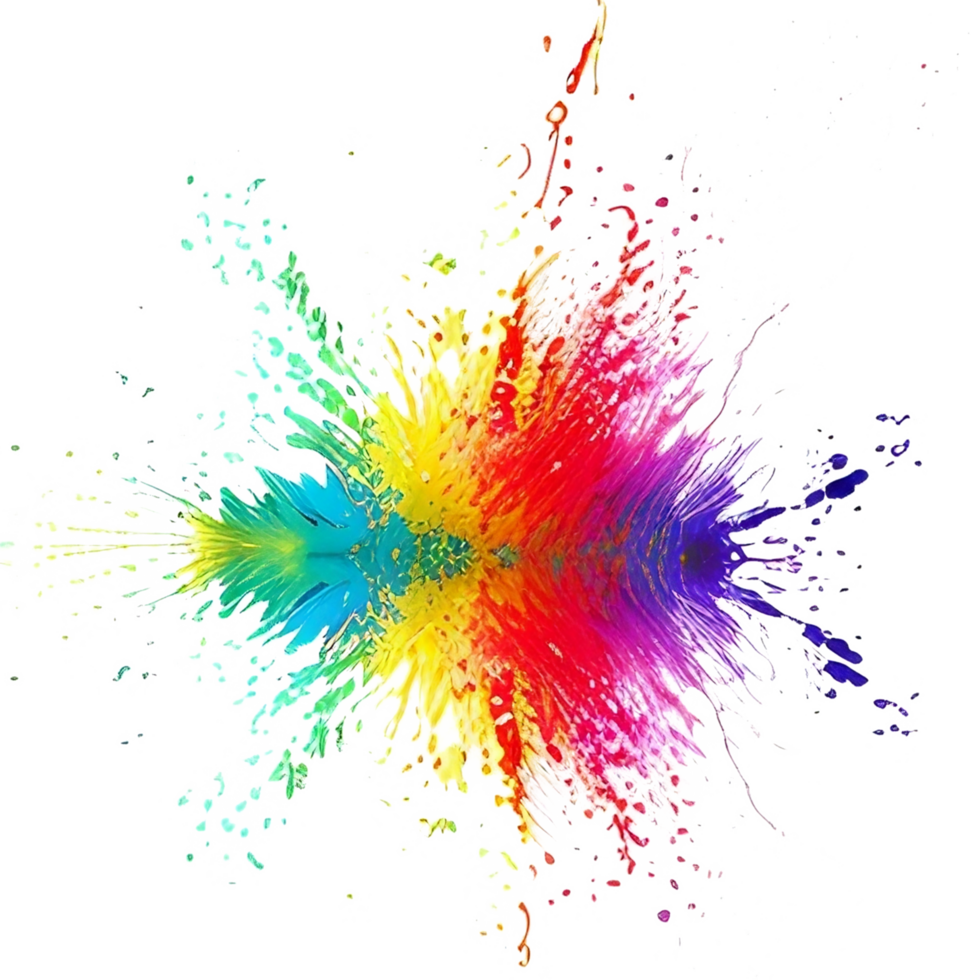 Colorful Splashes Transparent Ai Generative Background png
