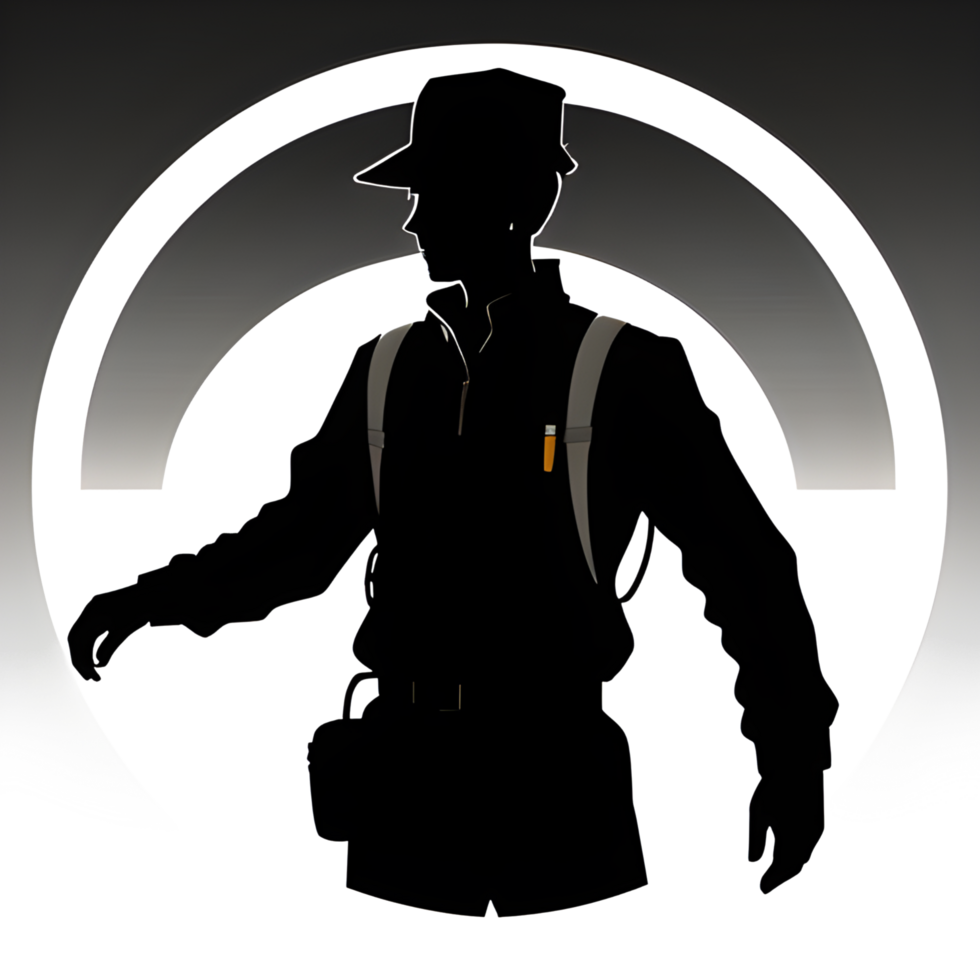 Hard Working Man Silhouette Ai Generative png