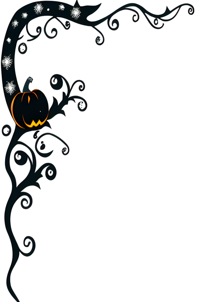 Halloween Pumpkin Border Frame Ai Generative png