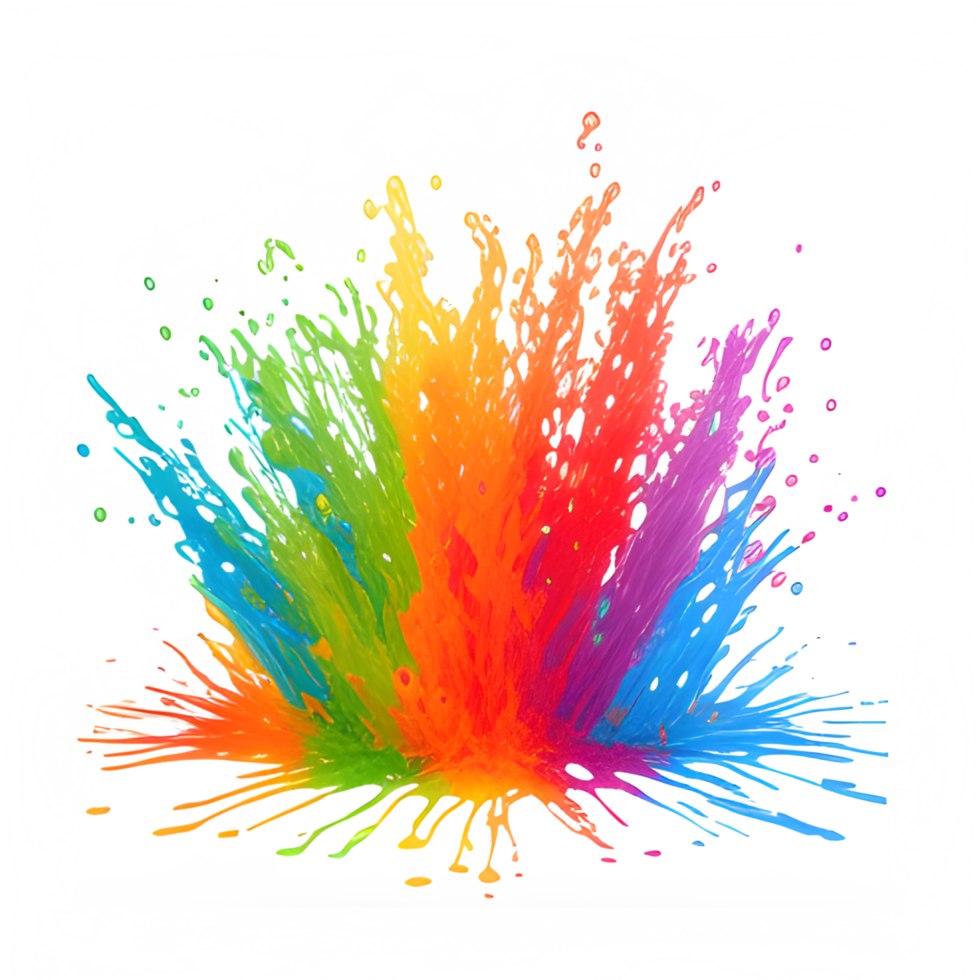 Colorful Splashes Transparent Ai Generative Background png