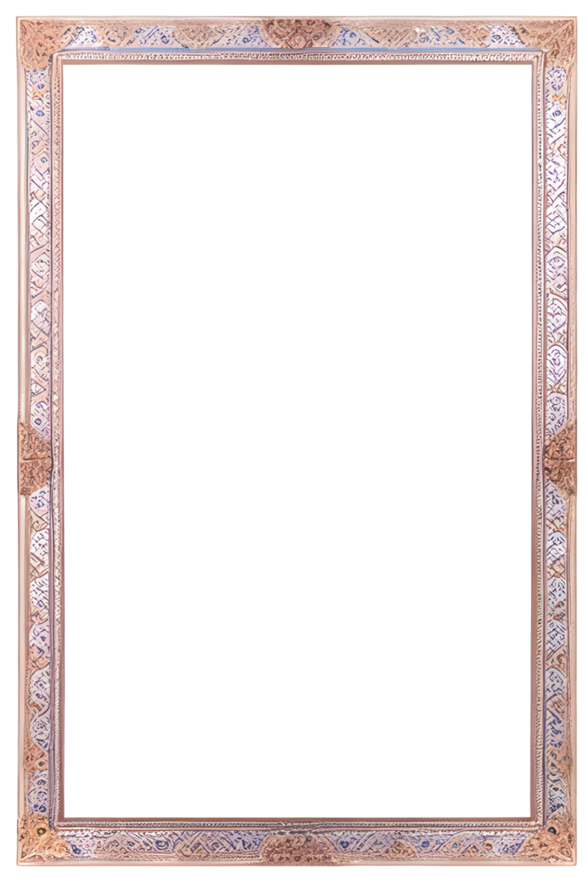 beautiful frame in classic style on transparent background ai generative png