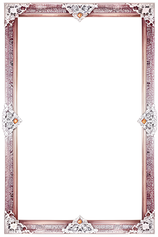 beautiful frame in classic style on transparent background ai generative png