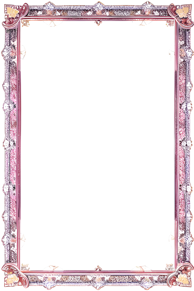 beautiful frame in classic style on transparent background ai generative png