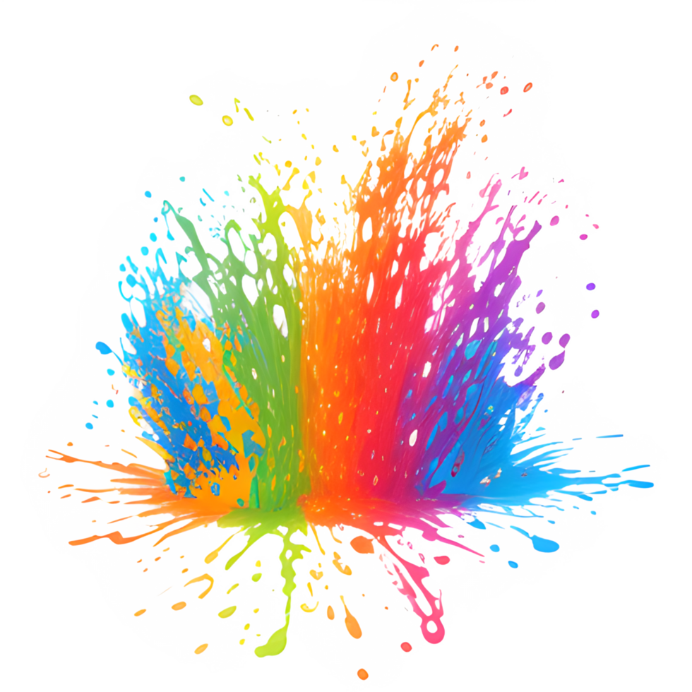 Colorful Splashes Transparent Ai Generative Background png