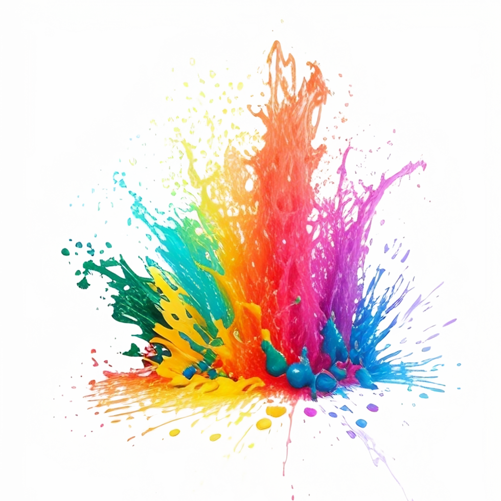 Colorful Splashes Transparent Ai Generative Background png