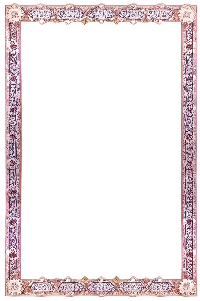 beautiful frame in classic style on transparent background ai generative png