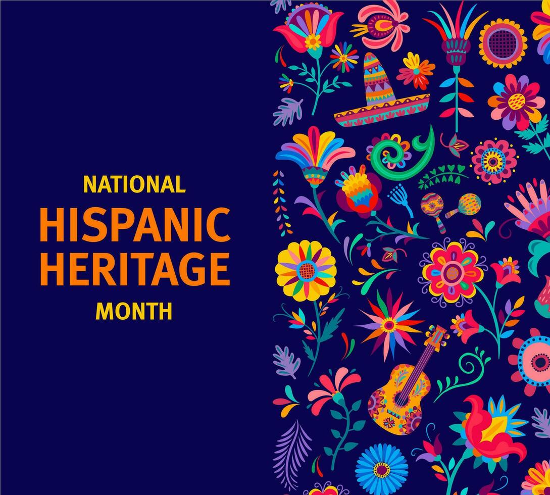 National Hispanic heritage month festival banner vector