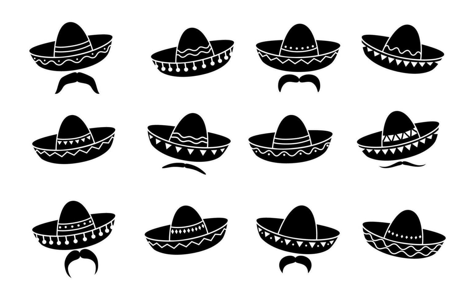 mexicano vaquero o Mariachi músico sombrero vector