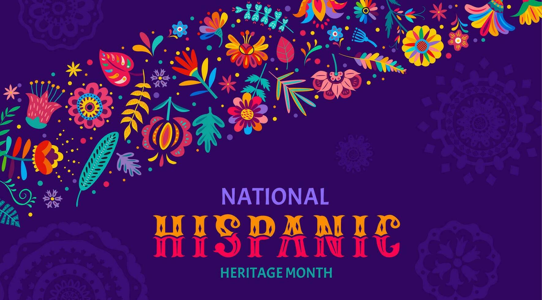 Festival banner, national Hispanic heritage month vector