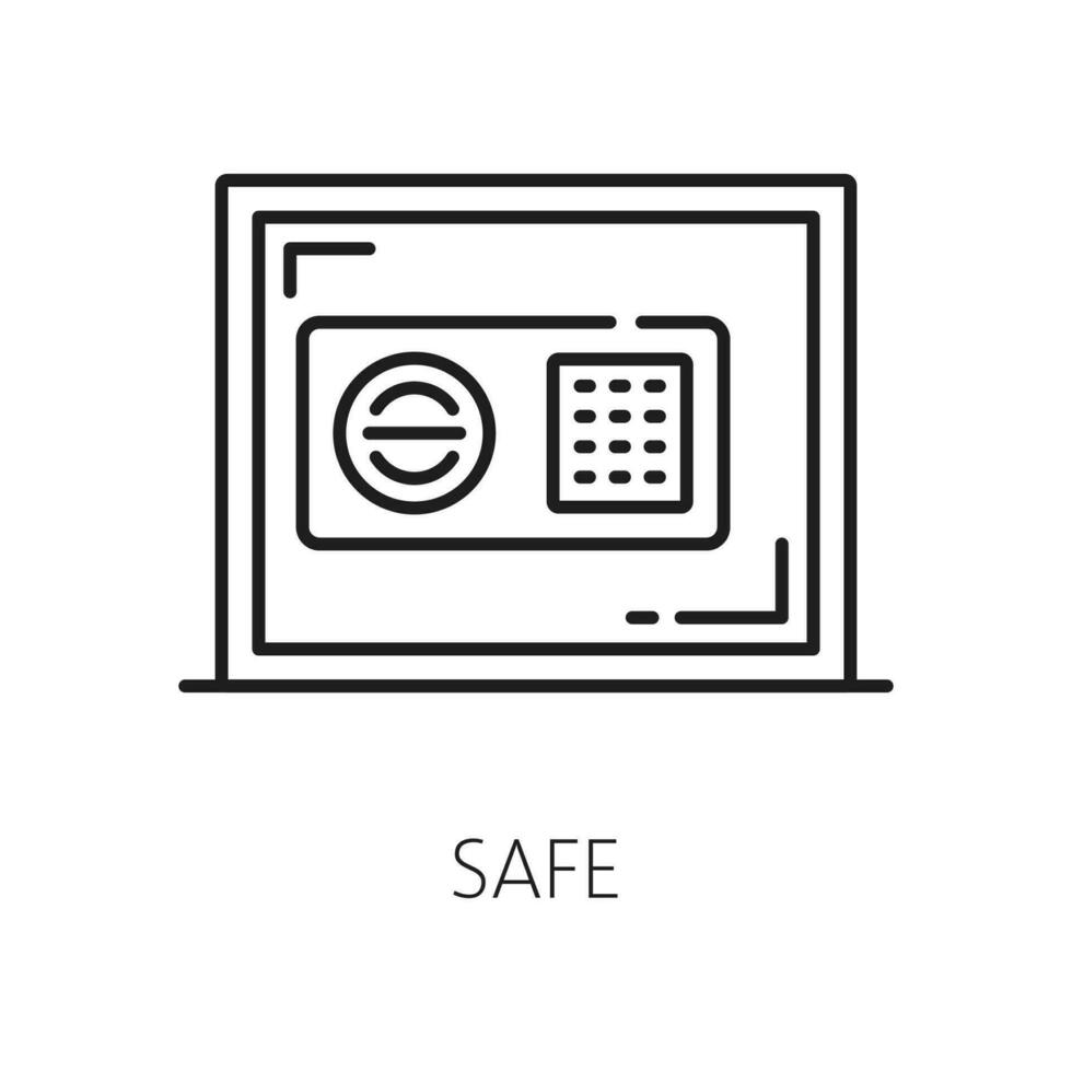Safe box hotel room and facilities service icon vector