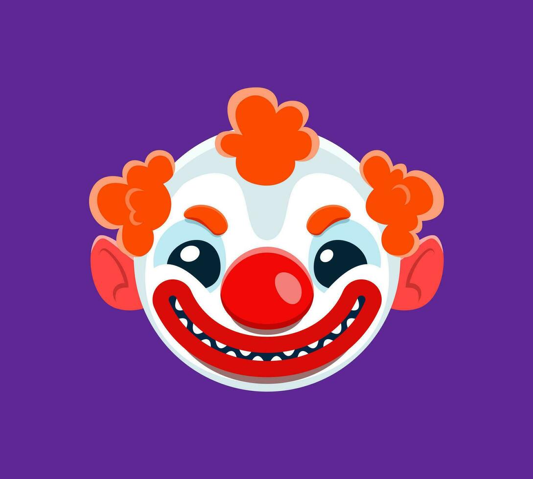 Cartoon Halloween sinister clown emoji character vector