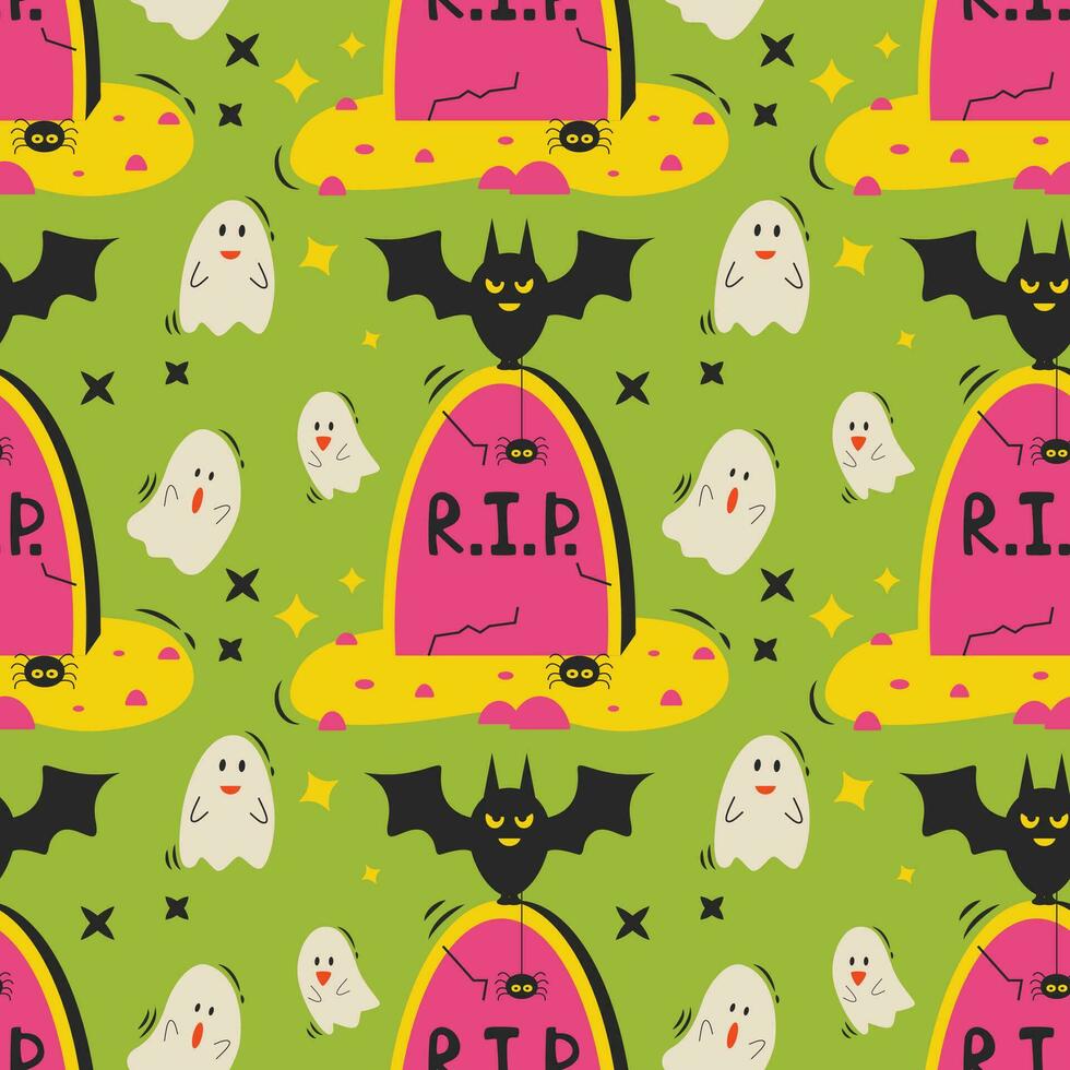 Halloween vector pattern. Endless texture can be used for wallpaper, fill pattern, background.