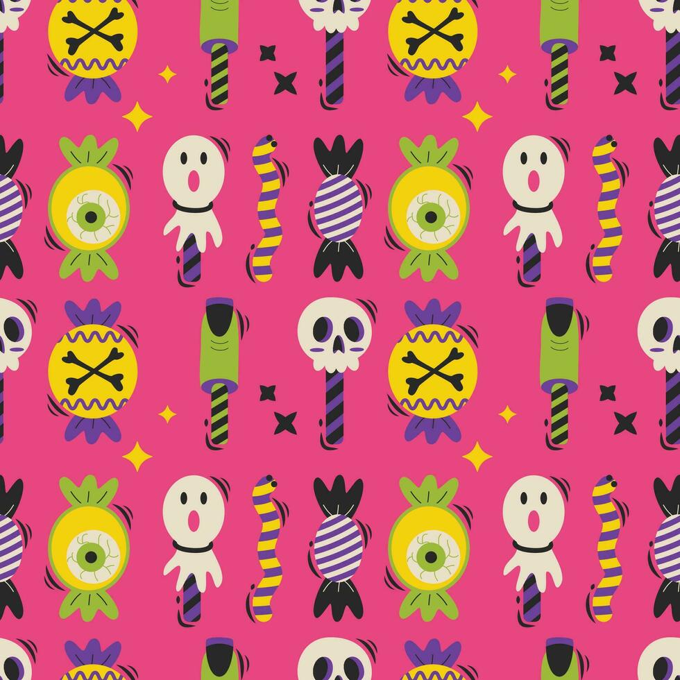 Halloween vector pattern. Endless texture can be used for wallpaper, fill pattern, background.