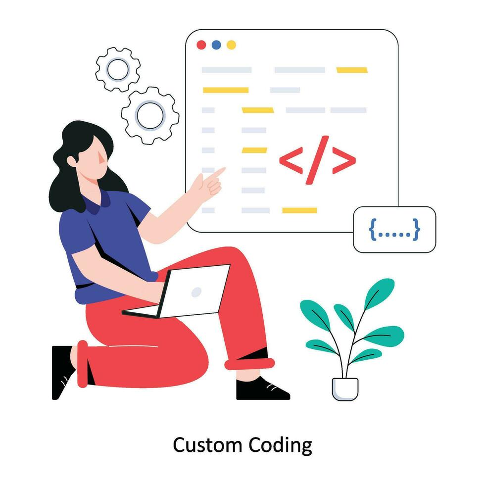 personalizado codificación plano estilo diseño vector ilustración. valores ilustración