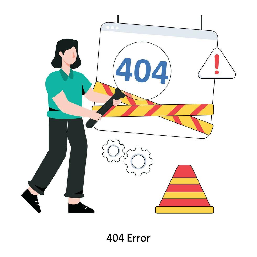 404 error plano estilo diseño vector ilustración. valores ilustración