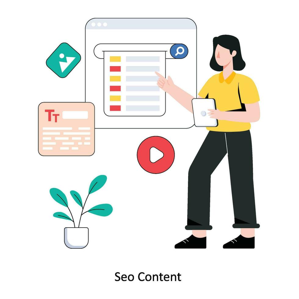 SEO Content  Flat Style Design Vector illustration. Stock illustration