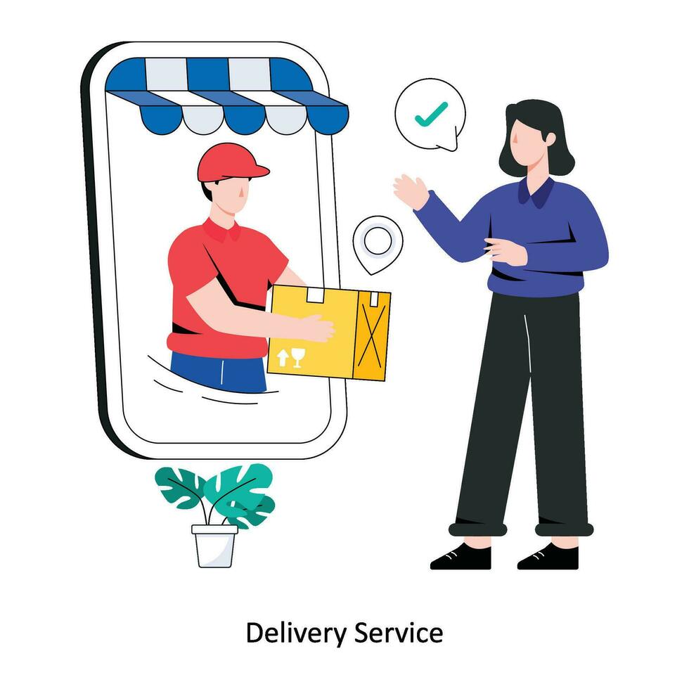 Delivery Service flat style design vector illustration. stock illustration