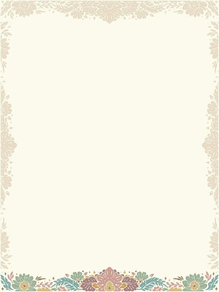 an ornate vintage style floral border with a place for text vector