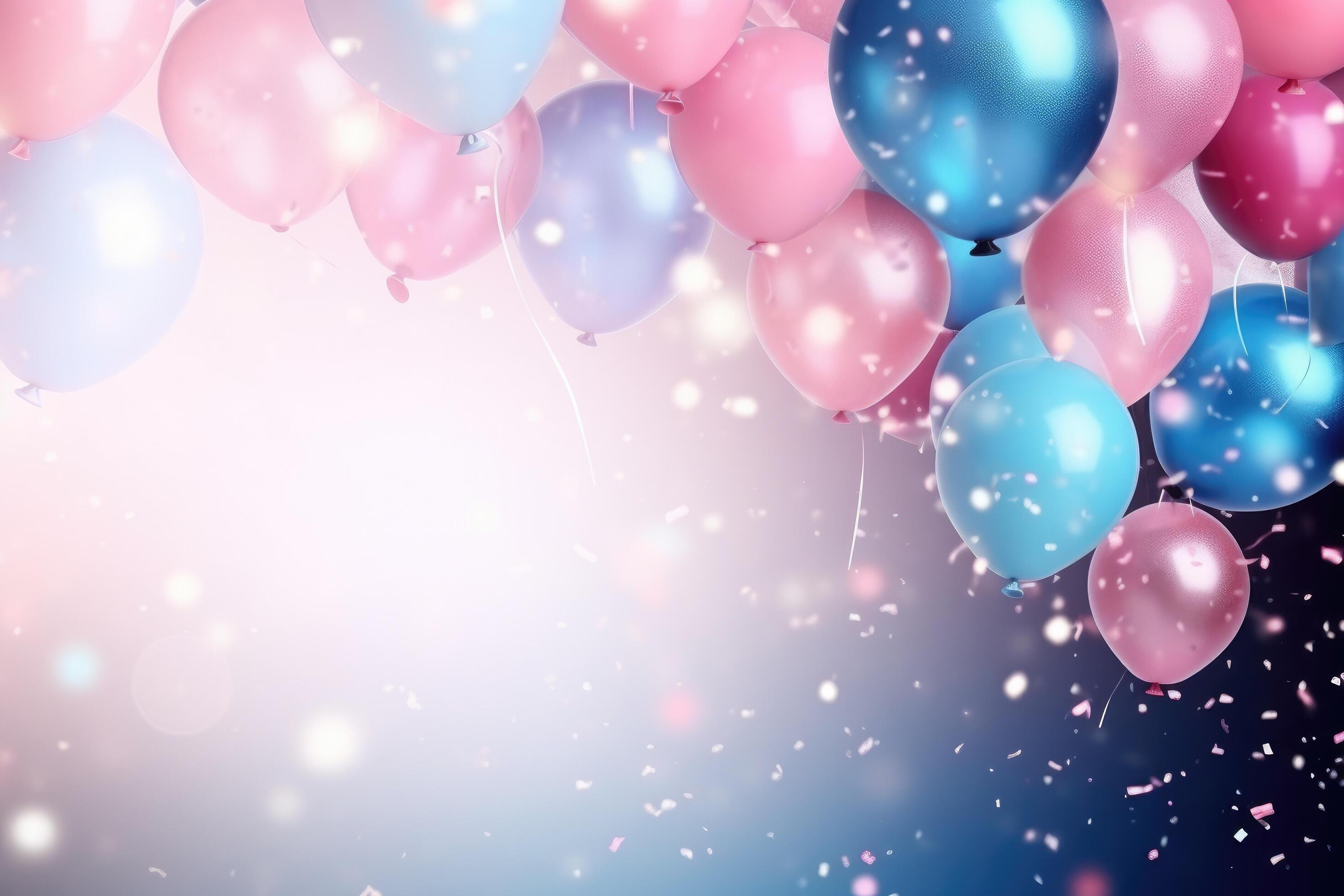 vistoso globos antecedentes con bokeh desenfocado luces y estrellas