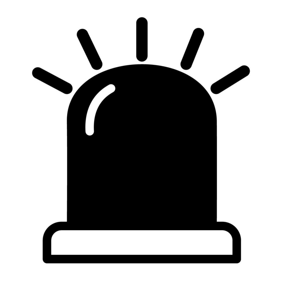 Siren icon or alarm icon symbol flat style isolated. vector
