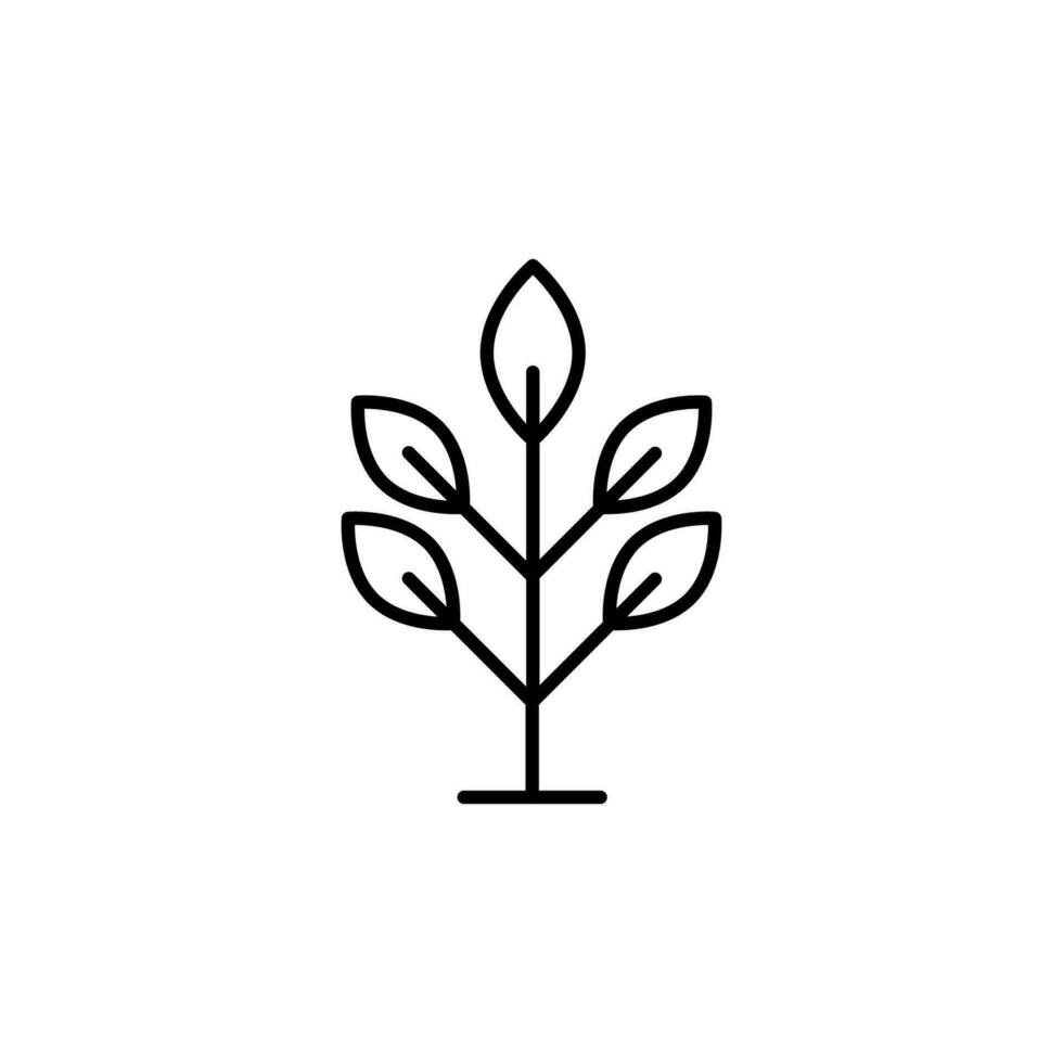 Deciduous Tree Vector Sign for Shops and Stores. Perfect for web sites, books, stores, shops. Editable stroke in minimalistic outline style