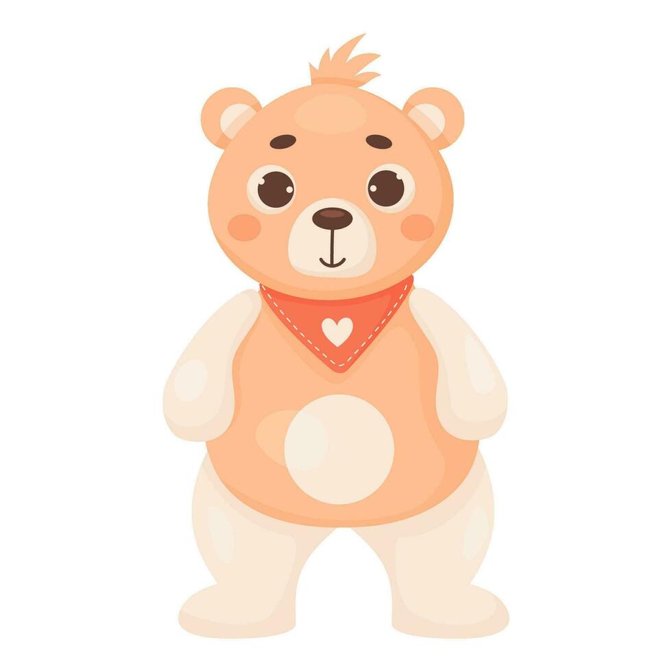 Children toy. Cute funny Teddy bear. Vector illustration in cartoon style. kids collection.