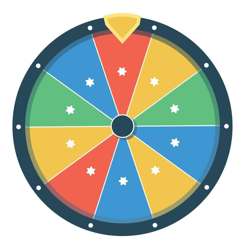 Wheel of fortune. Lottery multicolored wheel of fortune vector