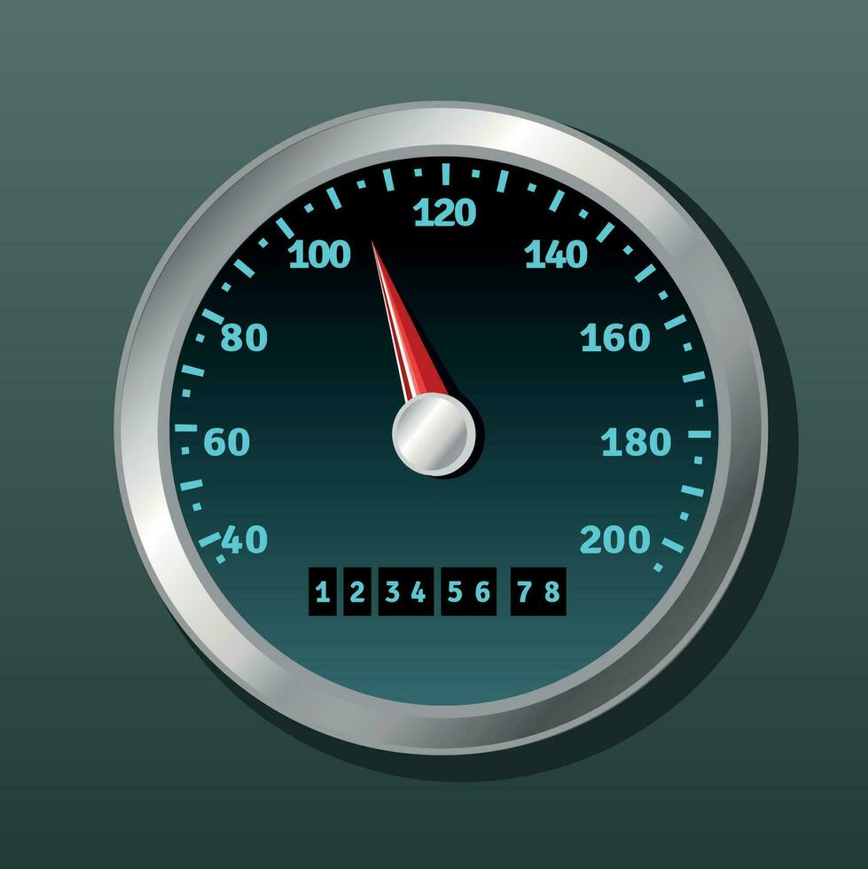 Speedometer speed. Fast driving by the driver vector